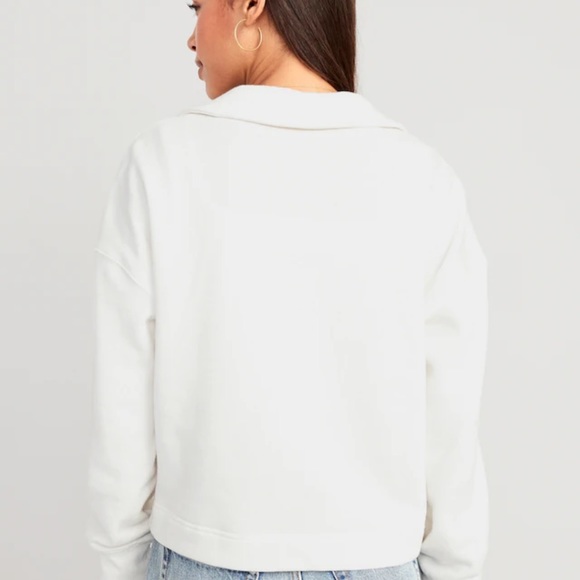 NWT OLD NAVY Collared Fleece Pullover Color: Sea Salt SIZE X-LARGE - Picture 2 of 4